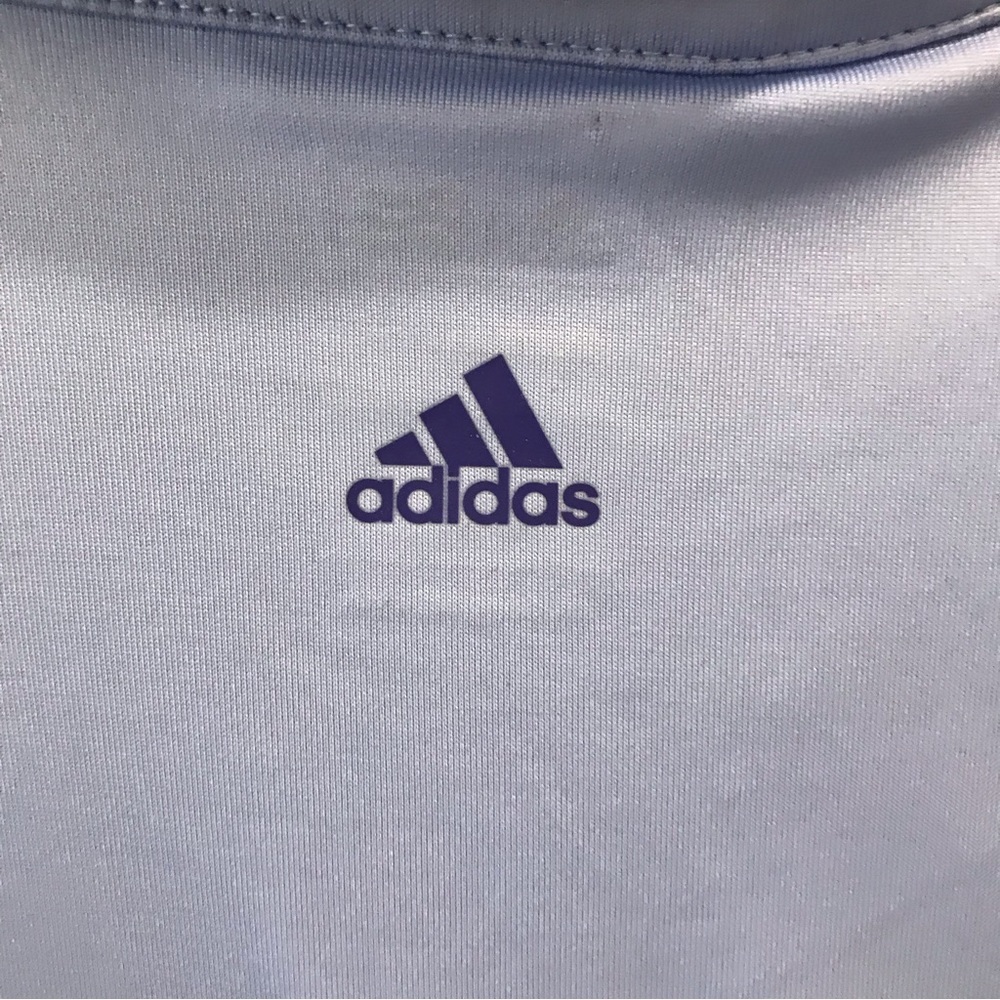 NWT Adidas Climalite 1/4 Zip Golf Tee Small periwinkle blue bonnet pickleball - Picture 6 of 12